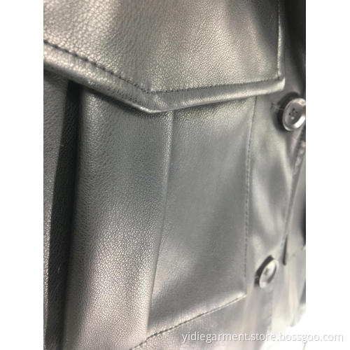 Women's PU Leather Black Casual Jacket